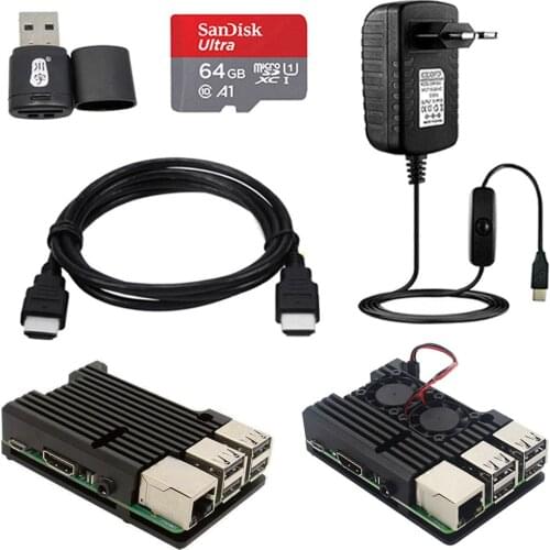 Raspberry Pi 3 Aluminum Metal Case Alloy Passive Cooling Box Shell Enclosure With Power Supply Adapter For Pi3 Model B 3B