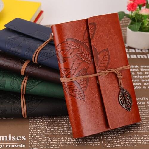 Retro Notebook PU Leather Travellers Notebook Daily A6 Loose Leaf Binder Notebook Kraft Paper