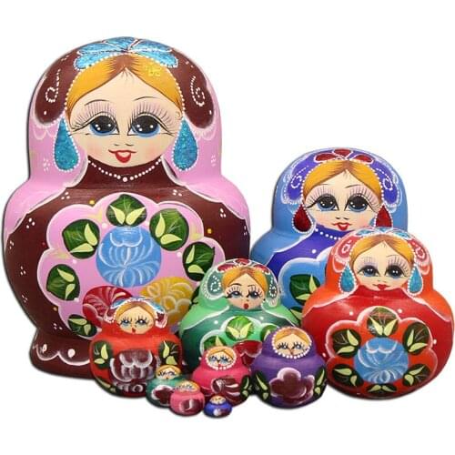 10 Layer 15cm Russian Dolls Dry Fashion Matryoshka Dolls Nesting Wooden Toys Children Christmas Gift home Decoration Crafts