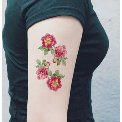 Flowers Temporary Tattoo Sticker Fake Tattoos Hand Face Foot Arm Body Art For Men Women 10pcs