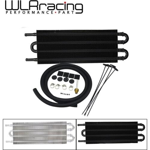 UNIVERSAL 4 ROW 305X127X19.05 ALUMINUM REMOTE TRANSMISSION OIL COOLER/AUTO-MANUAL RADIATOR CONVERTER WLR7432