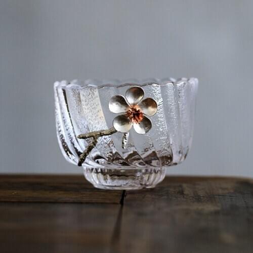 Japanese hammer glass cups sample tea cup tin refractory glass kung fu tea set