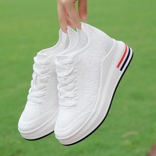 Hot Sales 2019 Fashion Summer New Lace Breathable Sneakers Women Shoes Comfortable Casual Woman Platform Wedge Shoes C1-64