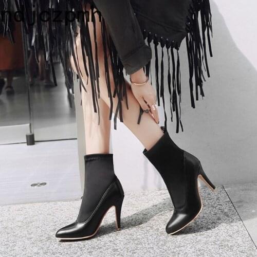 Ankle Boots Autumn and Winter The New Fashion Sexy Comfortable Pointed Fine Heel High Heel Short Tube Womens Shoes Size 32-48