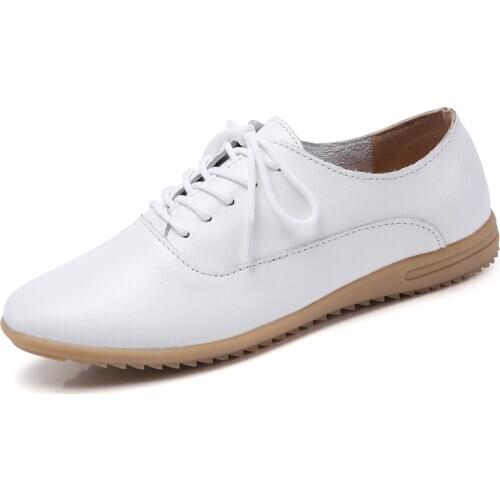 2021 Women Tennis Shoes Comfy Breathable Leather Sneakers for Female Outdoor Soft Sole Non-Slip Walking Gym Chaussure Femme