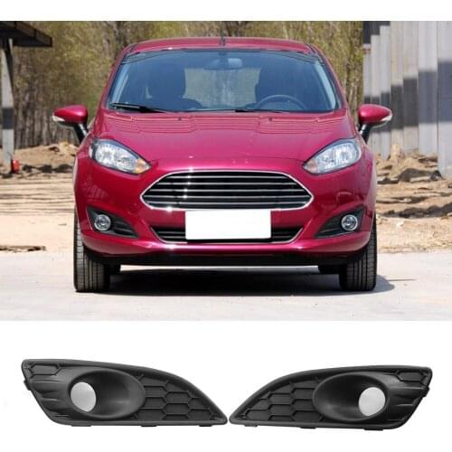 1 Pair Honeycomb Front Bumper Light Grill Cover Fog Lamp Lower Grille for Ford Fiesta JA8 2013-2017 Auto Exterior Parts