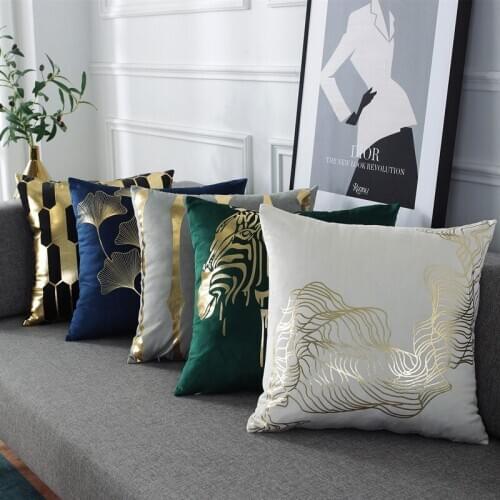 1Pcs Cushion Cover Cozy Geometric Couch Cushion Home Decorative Pillows Velvet Fabric Seat Back Cushions Bedding Pillowcase