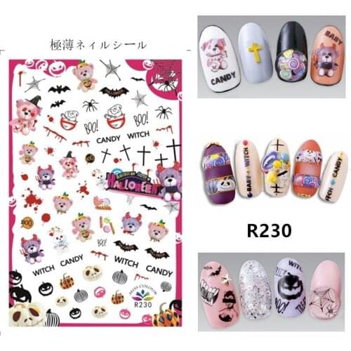 1pc New stickers for nails Halloween dark wind gold and silver ultra-thin adhesive nail stickers nail art decorations