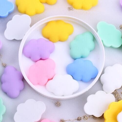 10Pcs Kawaii Flat back Resin Cabochon Miniature Cloud for Kid Hair Bows Center DIY Embellishments for Scrapbooking Craft 17*25mm