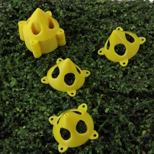 12Pcs Yellow Plastic Training Cones Roller Skating Soccer Roadblocks Plastic Training Flag Bucket Windproof Sport Cone Canvas