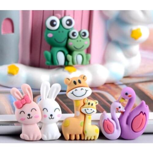 20pcs/lot Cartoon Animal Flatback Resin Cabochon Scrapbooking For Phone Decor DIY Hair Bows Center Jewelry Accessories