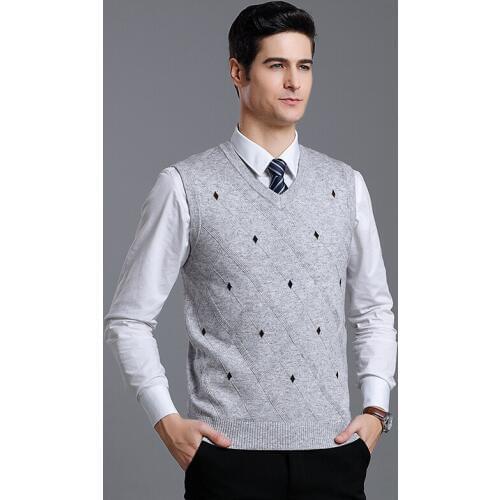 2019 Mens vest sweaters Pullovers casual style wool knitted men Sleeveless Argyle Sweaters