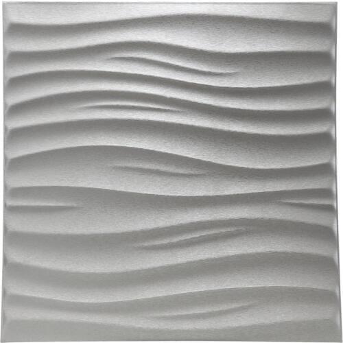 3D Leather Wall Sticker Peel and Stick 3D Textured Wall Covering PU Material Panels Wave Wall 23.6''x23.6