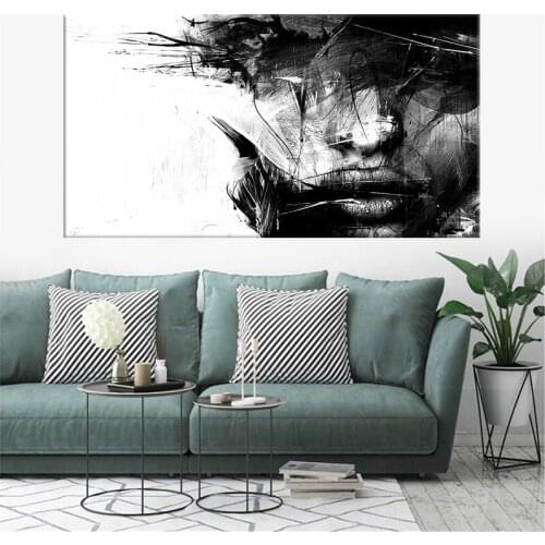 Abstract Girl Wall Paintings Print On Canvas Black and White Wall Art Prints Art Prints Modern Wall Pictures For Living Room