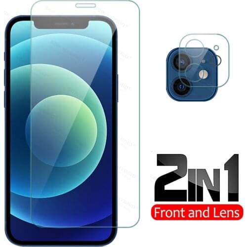 2-in-1 For iPhone 12 Mini Glass For iPhone 12 Pro Max Tempered Glass Screen Protector For iPhone 11 12 Pro Max Mini Lens Glass