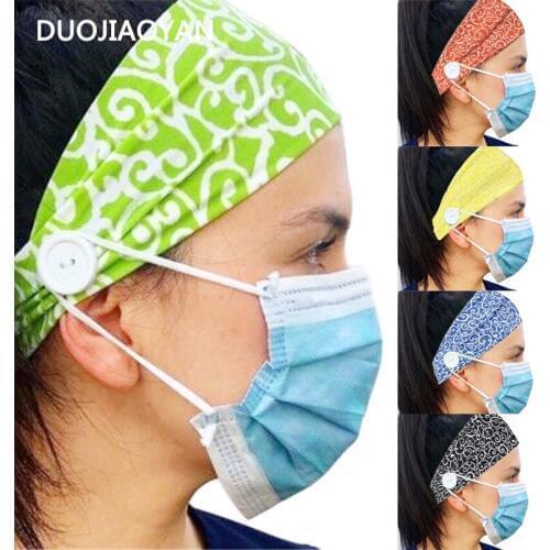 Hair Accessories Mask Buttons Turban Sport Headbands For Women Knitted Absorb Sweat Headwear Bandeau Fillet scrunchie hair band