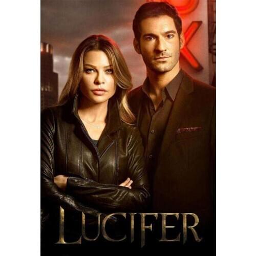 New DIY 5D Full Square /Round Diamond painting “Lucifer” TV poster 3D embroidery Cross stitch Diamond mosaic Home Dector Art