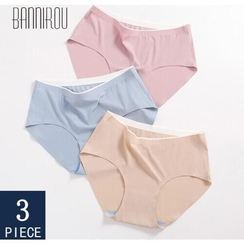 BANNIROU High Quality Female Underwear Woman Panties Soft Briefs Comfortable Seamless Panties For Lady New Sale 3 Piece 2021 New