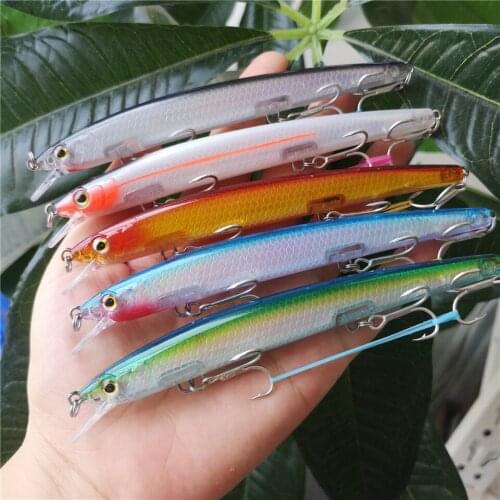 SWOLFY Minnow Fishing Lures Long Cast Lure Bait Depth 0.3-0.9m Laser 13cm/16g sea Bass Artificial Bait Bionic Bait