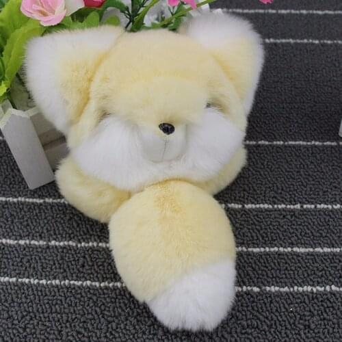 JKP 18cm fashion rabbit fur fox key chain bag charming charm key chain toy plush ball car key ring car pendant