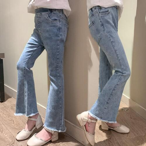 Flared Pants Kids Girls 2021 New Arrival Childrens Clothing Running Pants Jeans with High Waist Flared Trousers Denim For Girls