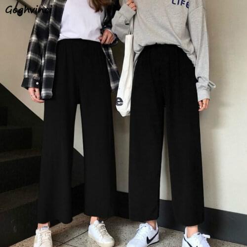 Casual Pants Women Elastic Waist Ankle-length Womens Plus Size 3XL Loose Simple Korean Style All-match New Arrival Large Ulzzang