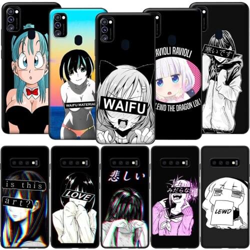 GX122 LEWD Sad Japanese Anime Aesthetic Case for Galaxy Note 8 9 10 20 Ultra J2 J5 J4 J6 Plus J7 Prime Duo J730 Pro Core J8 Lite