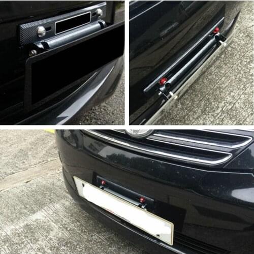 CHIZIYO Car License Plate Frame Holder Carbon Fiber Racing Number Plate Holder Adjustable Mount Bracket Car Modification