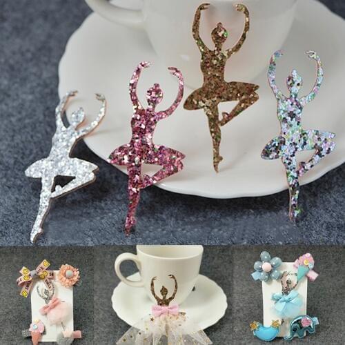 Handmade Sequins Ballet Girl Appliques DIY Craft Children Hair Clip Headwear Accessories Clothes Bag Sewing Apparel