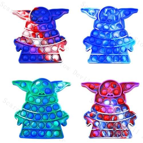 Disney Yoda Poping Fidget Toys Push Sensory Squishy Kid Girl Gifts Antistress Funny Anti-Stress Fidget Finger Bubble Kawai Toys