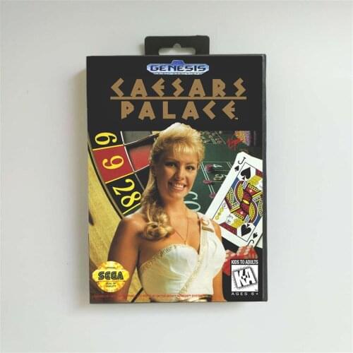 Caesars Palace - USA Cover With Retail Box 16 Bit MD Game Card for Sega Megadrive Genesis Video Game Console
