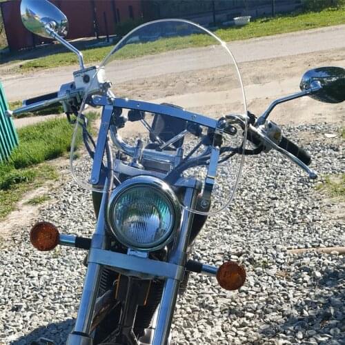 Windshield Windscreen For 1981-2007 Yamaha Virago 125 250 535 700 750 920 1000 1100 XV250 XV535 7/8" 1" Handlebar Fixed Screen