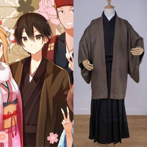 Sword Art Online Kirigaya Kazuto Kirito New Year Ver. Kimono Cosplay Costume H028