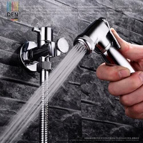 Copper cooling closestool flusher angle valve booster spray bidet nozzle set vagina cleanse leading suit