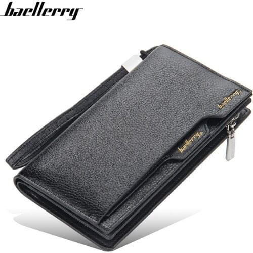 Baellerry 2021 Men Wallet Fashion Clutch Bag Coin Pocket Zipper Purse 3 fold Phone Purse Casual Portfolio Multi-card Bit Wallet