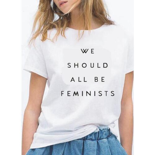 We Should All Be Feminists Letter T-shirt Women Tops Summer Short Sleeve Casual Tee Shirt Femme Plus Size Tshirt Camisetas Mujer