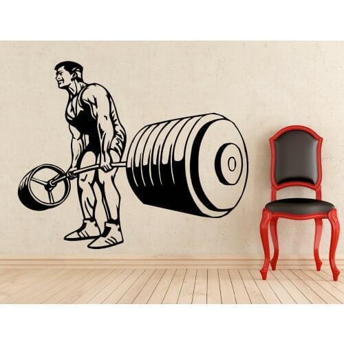 Bodybuilding Stickers Wall Vinyl Decals Home Art Decoration weightlifting GYM Wall Decals Vinilos Paredes Mural Wallpaper A065