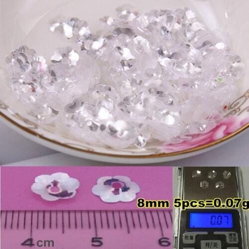 New!! 50g 3500pcs 8mm Plum Blossom Cup Flower Loose Sequin Sewing,Wedding Confetti Craft,Kids DIY Garment Accessory