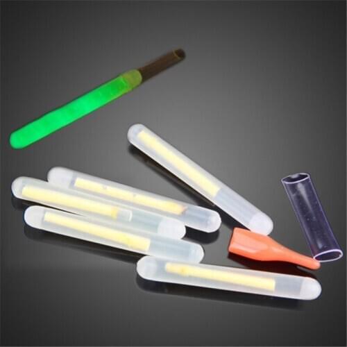 Wholesale 50Pcs (10 packages) 4.5*37mm Float Glow Stick Night Fishing Green Fluorescent Light Do Not Disturb The FishNew