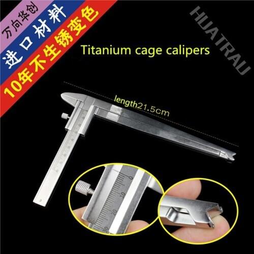 Orthopedic instruments medical titanium cage calipers spine lumbar interbody fusion cage titanium mesh measuring instrument rule
