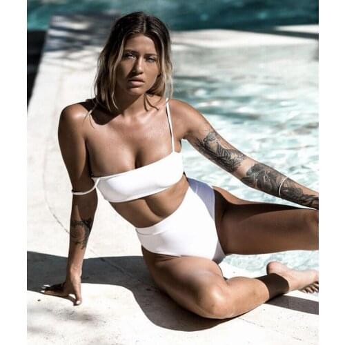 Sexy Women Bikini Push Up Bandeau Bikini Sets Leopard Printed 2 Pieces Swimsuit High Waisted Girls Swimwear Bathing Suit