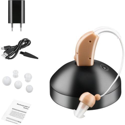 Portable Rechargeable Hearing Aids Sound Voice Amplifier Behind The Ear JZ-1088F For The Elderly Ear Care Hearing Aid EU/US Plug