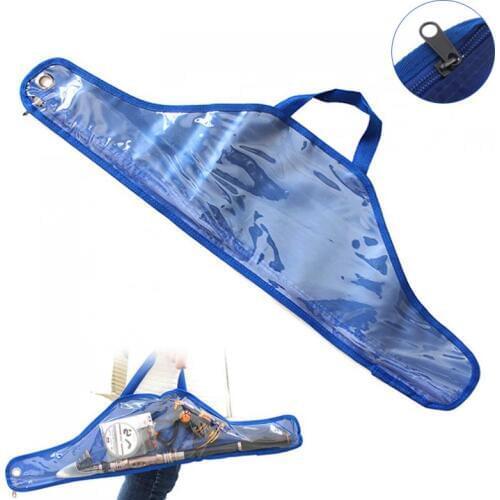 Portable 68cm Blue Transparent Plastic Canvas Bag for Fishing Rod Reel Line and Other Fishing Gears Storage Bag
