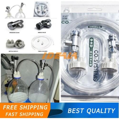 ProfessionalDIY aquarium planted tank CO2 system pro tube valve guage bottle cap kit D301 With Pressure Gauge