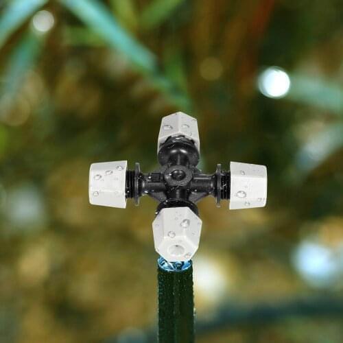 10pcs 4-nozzle Detachable Sprayer Garden Irrigation Kit Garden Irrigation Micro Flow Dripper Sprinklers Emitter Micro Drip Head