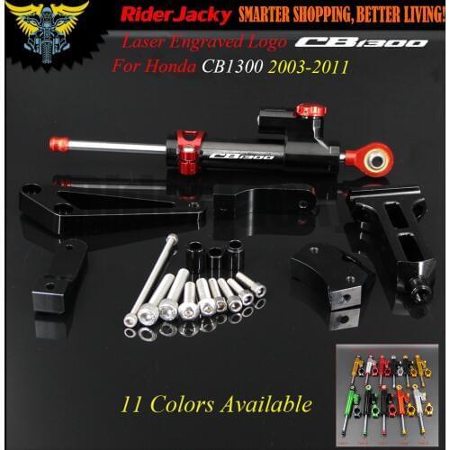 Motorcycle CNC adjustable Linear Reversed Steering Damper with bracket Support for Honda CB1300 2003-2011 2007 2008 2009 2010