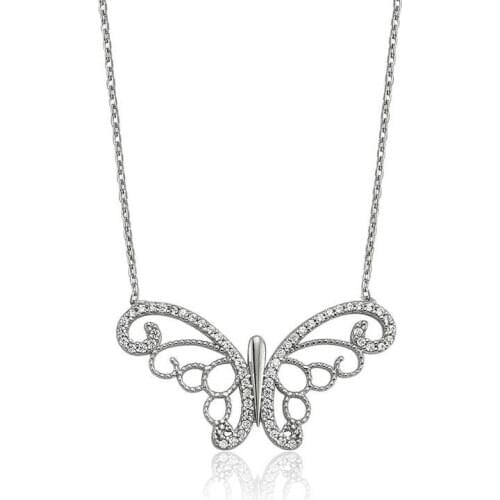 Silverlina Silver Butterfly Lady Necklace