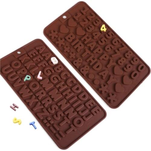 Silicone Chocolate Mold 26 Letter Number Chocolate Baking Tools Non-stick Silicone Cake Mold DIY Candy Fondant Cake Decoration