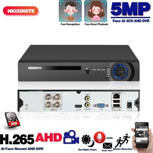 6 in 1 5MP AHD DVR Security Camera System 4 Channel Hybrid DVR NVR Recorder H.265 XMEYE CCTV Digital Surveillance Video Recorder