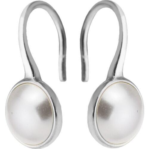 Luminous Droplets Earring with White Crystal Pearl 100% 925 Sterling-Silver-Jewelry Free Shipping